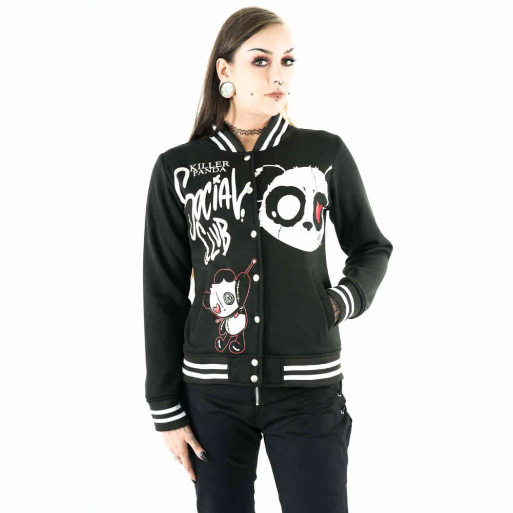 Killer Panda - Kp Social Club Varsity Jacke - Schwarz